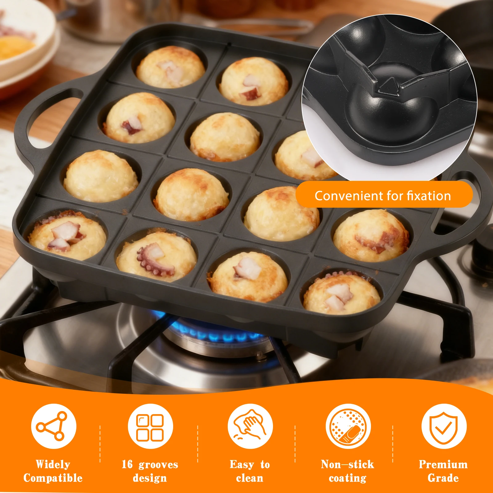 Panela Takoyaki com 16 Furos e - Takoyaki Grill Plate avaliação e preço